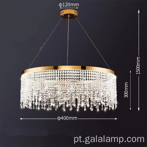 Luminárias de teto de cristal elegantes para sala de estar